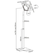 Lumi Height Adjustable Universal Anti-Theft Tablet Floor Stand | 7.9