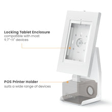 Lumi Anti-Theft mPOS Tablet & Printer Stand | 9.7”–11” Tablet Kiosk Mount | Adjustable Tilt (+145°~-20°), 90° Rotation & Bolt-Down Security Base, free shipping