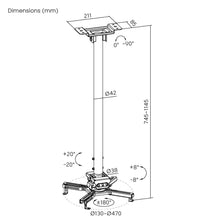 Lumi Heavy-Duty Universal Projector Ceiling Mount | Adjustable Steel Bracket | Up to 35kg | 360° Rotation | free shipping