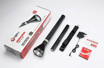 MR. LIGHT - LED TORCH RX15IN|Black, 48cm, 3.6 Kms Long Range, 6V/7000 mAh NiCd Rechargeable LED Aluminum Torchlight, free shipping