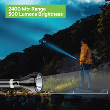 MR. LIGHT - LED TORCH RX7IN|Black, 30cm, 2.4Kms Long Range, 5000 mAh Li-Ion Rechargeable LED Aluminum Torchlight, free shipping