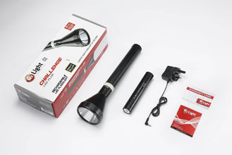 MR. LIGHT - LED TORCH RX8IN|Black, 36cm, 3.0 Kms Long Range, 3.6V/6000 mAh NiCd Rechargeable LED Aluminum Torchlight, free shipping