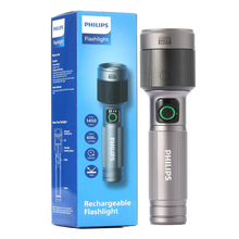 Philips Aircraft Aluminium Alloy Long Range 16.2cms Zoom LED Rechargeable Flashlight / Torch – 1450Lumens, 600m Range 2200mAh SFL2101/56 free shipping