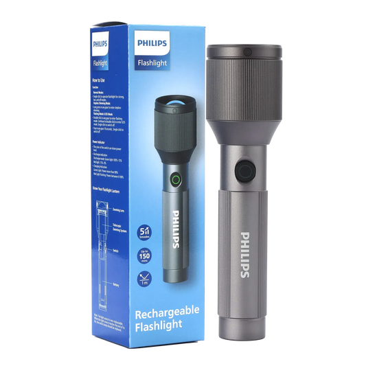 Philips Aircraft Aluminium Alloy 22cms Zoom LED Rechargeable Flashlight / Torch – 1000Lumens, 900m Range, 2000mAh SFL2142/56 free shipping