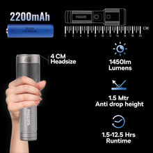 Philips Aircraft Aluminium Alloy Long Range 16.2cms Zoom LED Rechargeable Flashlight / Torch – 1450Lumens, 600m Range 2200mAh SFL2101/56 free shipping