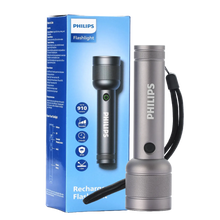 Philips Aircraft Aluminium Alloy 15cms LED Rechargeable Flashlight / Torch – 910Lumens, 300m Range, 2200mAh SFL2186R free shipping