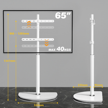 Gadget Wagon White TV Stand Mount 32 to 65 Inch TVs, 50° Swivel, Height Adjustable Space Saving Glass Base free shipping