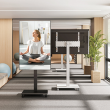 Rolling TV Stand with 90° Swivel Rotation for 42–75 Inch TVs, Height Adjustable Mobile TV Cart with Lockable Wheels, VESA 100×100–600×400, free shipping