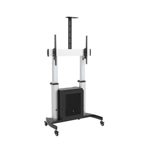 Lumi Heavy-Duty Mobile TV Cart with Cabinet for 60”–100” Screens | 100kg Load Capacity | Conference & Commercial Display Trolley, free shipping