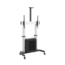 Lumi Heavy-Duty Mobile TV Cart with Cabinet for 60”–100” Screens | 100kg Load Capacity | Conference & Commercial Display Trolley, free shipping