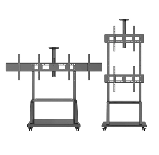 Dual Screen TV Trolley| Mobile Cart for 40"-75" Screens, 150kg Capacity, free shipping