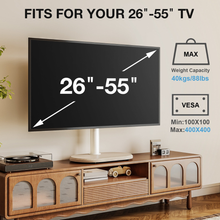 Universal Tabletop Swivel TV Stand for 37–55 Inch TVs, Height Adjustable TV Base with ±35° Swivel, Cable Management & Safety Lock, 40 kgs load capacity, free shipping