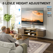 Universal Tabletop Swivel TV Stand for 37–55 Inch TVs, Height Adjustable TV Base with ±35° Swivel, Cable Management & Safety Lock, 40 kgs load capacity, free shipping