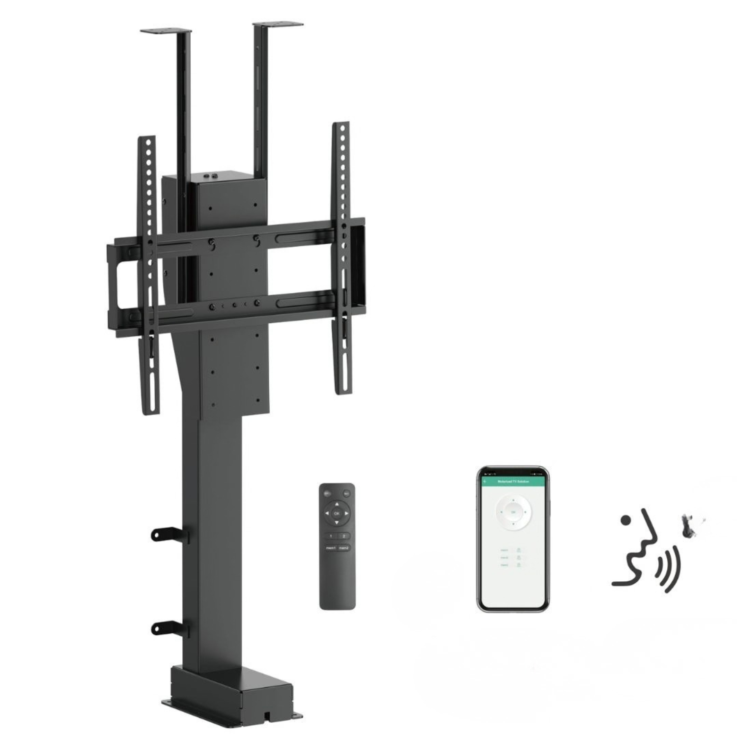 Lumi Smart Motorized TV Lift Stand with 360° Swivel, 32"–55" TVs, Alexa & Google Home Compatible, free shipping  LP66E-44MX