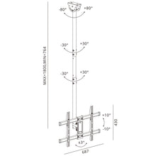 gadget wagon Ceiling / Wall TV Mount, 32-75 inches, 2.5 4 5 6 Feet Drop, 45 kg Capacity Swivel & Tilt free shipping