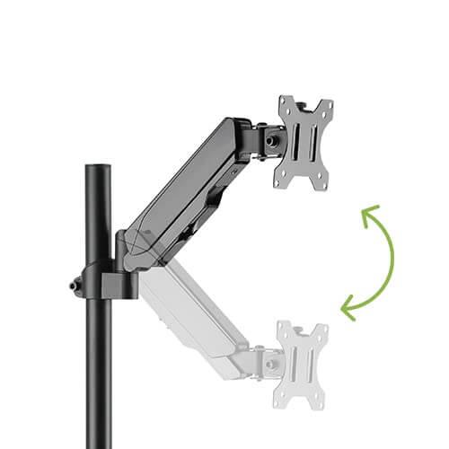 gadget wagon 14 - 32 Inch Dual Monitor Gas Spring Strut Vertical Arm mount | Improve Posture & Reduce Pain free shipping
