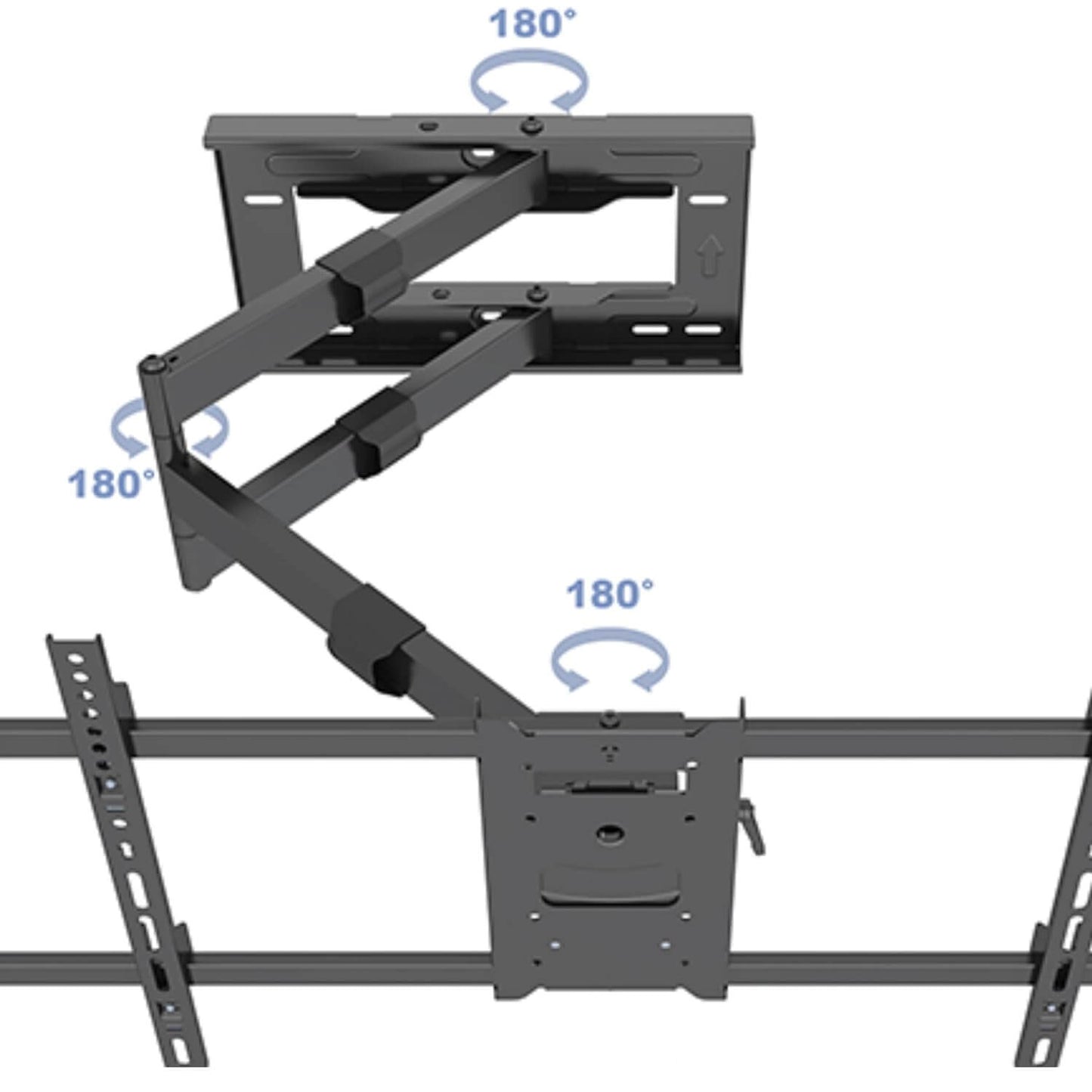 42 - 100 Inches Long 1200mm Extension, 90° Swivel, 20° Tilt, 75kg Load"