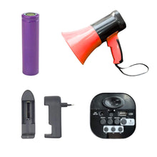 400 m Handheld Megaphone with recorder, USB and memory card input. Talk, record, play, siren, music