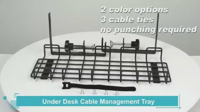 Cable Management Tray Organizer Under Desk for Office and Home No Drill