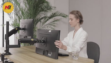 North Bayou Gas Spring Dual Monitor Desk Mount Stand H180 Adjustable Height Pole