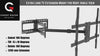 42 - 100 Inches Long 1200mm Extension, 90° Swivel, 20° Tilt, 75kg Load 4 feet extension gadget wagon 