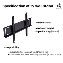 Fixed TV Wall Mount for 32 to 65 Inch LED TVs | VESA 400 x 400 | Heavy Duty