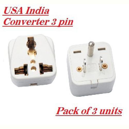 10 amps USA America 3 pin Converter Worldwide Input Plug 3 nos - GADGET WAGON CE