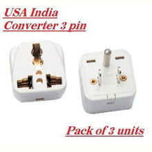 10 amps USA America 3 pin Converter Worldwide Input Plug 3 nos - GADGET WAGON CE