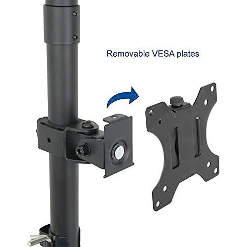 13 to 27 Inches Dual Monitor Mount Vertical Mount for desk arm 2 clamp type - GADGET WAGON Monitor Arm