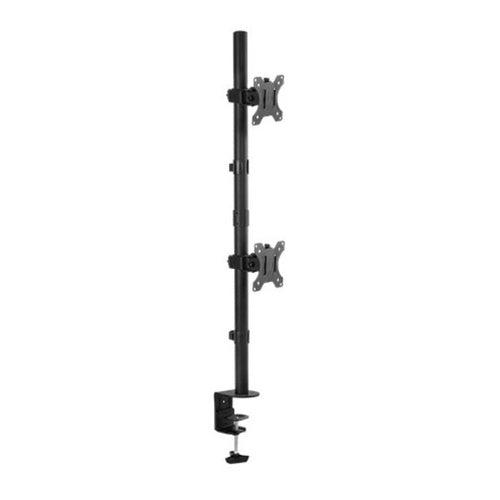 13 to 27 Inches Dual Monitor Mount Vertical Mount for desk arm 2 clamp type - GADGET WAGON Monitor Arm