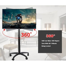 14 to 55 inch LED TV Cart Portable Stand with Wheels, Swivel & Tilt Function| 30 kgs Load Capacity - GADGET WAGON TV Wall & Ceiling Mounts