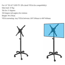 14 to 55 inch LED TV Cart Portable Stand with Wheels, Swivel & Tilt Function| 30 kgs Load Capacity - GADGET WAGON TV Wall & Ceiling Mounts