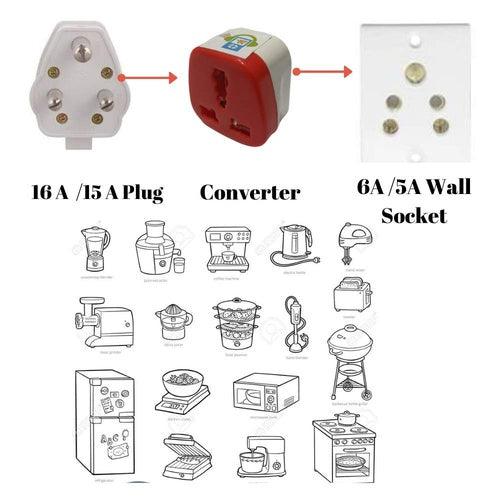 15/16 A to 5/6 A 3 pin Converter Adapter Plug for Heavy appliances - GADGET WAGON Power Converters