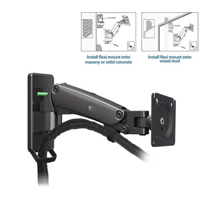 17-27 Inch Gas Spring Monitor Wall Mount Bracket Full Motion Articulating Swivel for Display - GADGET WAGON Gas Spring Arm