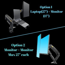 17 to 27 inch Gas Strut LED Monitor Desk Arm with Laptop Tray 360 Degree Swivel tilt F160 Fp2 - GADGET WAGON Gas Spring Arm