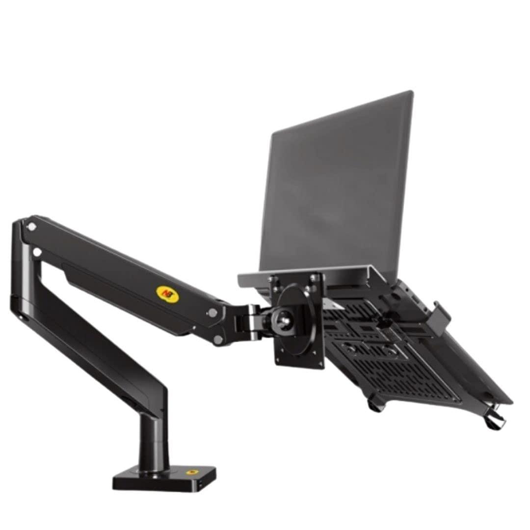 17 to 27 inch Gas Strut LED Monitor Desk Arm with Laptop Tray 360 Degree Swivel tilt F80 Fp2 - GADGET WAGON Gas Spring Arm