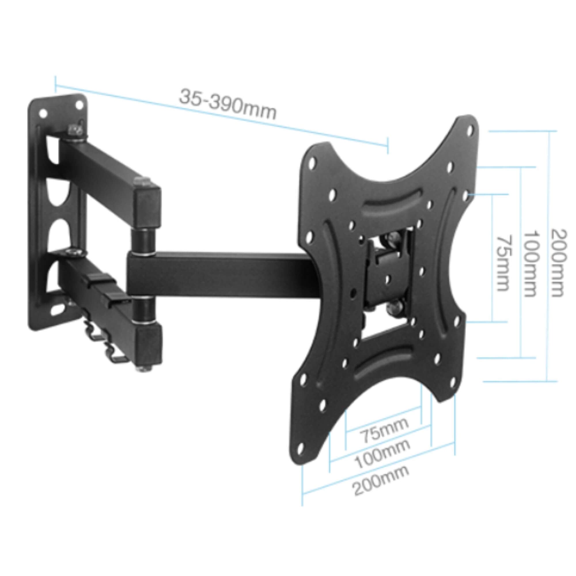 17 to 32" Inches 180 Degree Swivel 15 Degrees tilt Full Motion Corner tv Wall Mount for LCD LED Plasma TV & Monitor - GADGET WAGON TV Wall & Ceiling Mounts