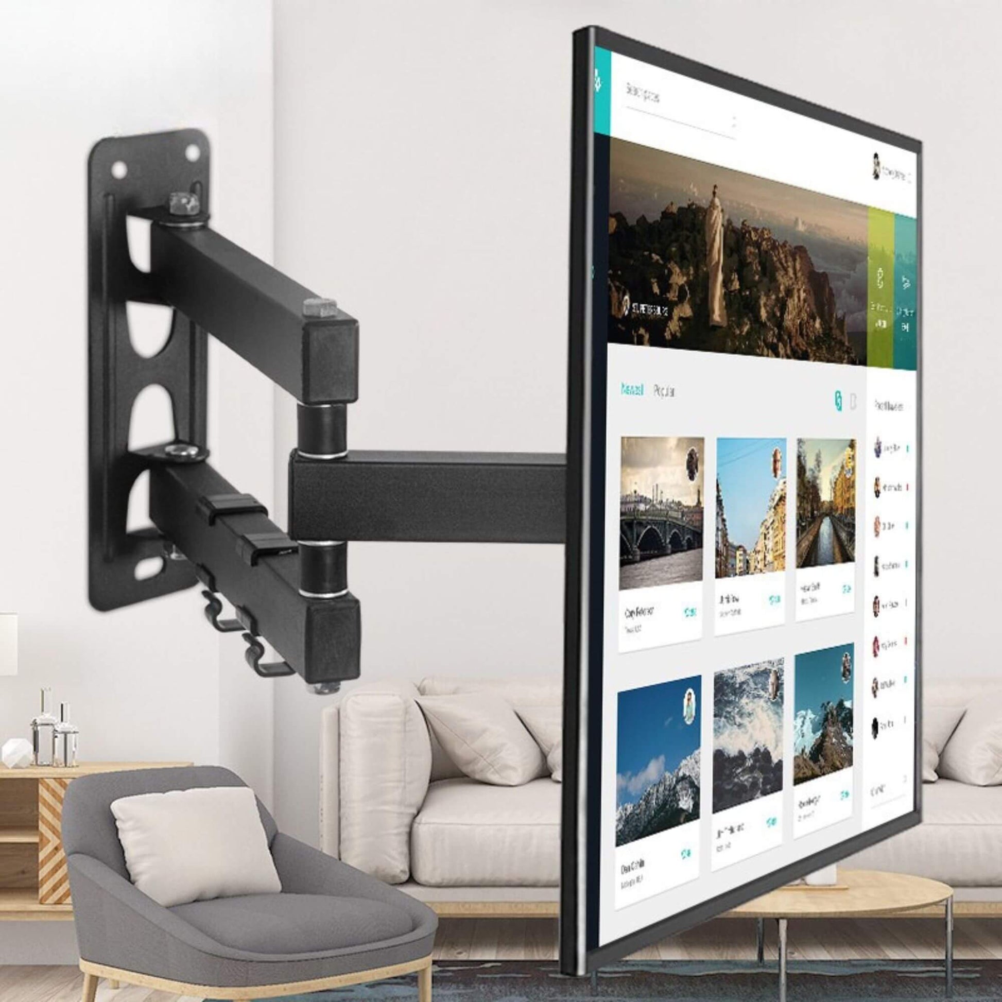 17 to 32" Inches 180 Degree Swivel 15 Degrees tilt Full Motion Corner tv Wall Mount for LCD LED Plasma TV & Monitor - GADGET WAGON TV Wall & Ceiling Mounts