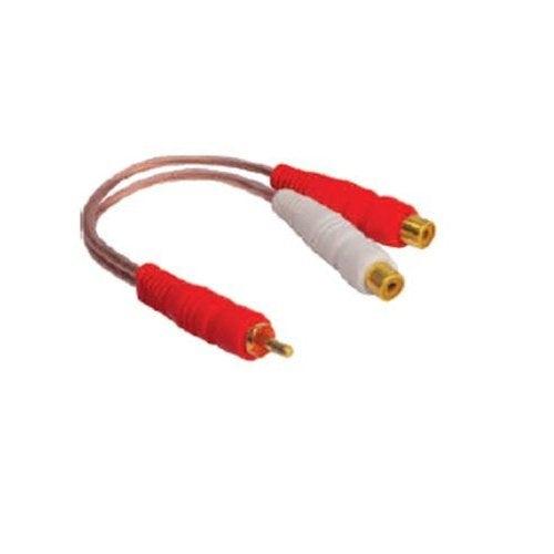 2 RCA Female to 1 RCA Male Y Splitter Joiner AV Cable Adapter for Subwoofers, Mixers, Sound Equipment, DJ Consoles and Amplifiers - GADGET WAGON Audio & Video Cables , Connectors