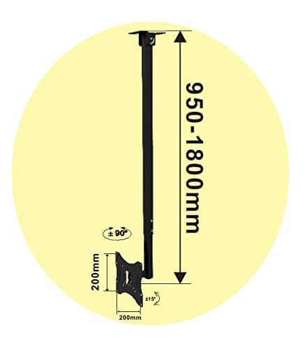 20 to 42 Inches 3 to 6 Feet LED TV Ceiling Wall Mount Tilt VESA 200x200 mm Max - GADGET WAGON TV Wall & Ceiling Mounts