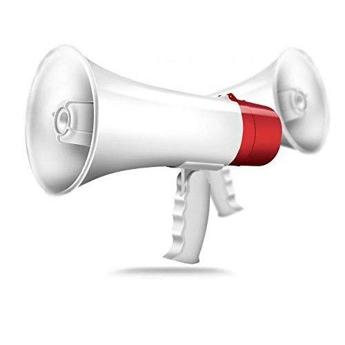 20 Watts Handheld Megaphone with Recorder; USB and Memory Card Input for Announcing; Talk; Record; Play; Siren; Music (Red) - GADGET WAGON MEGAPHONE
