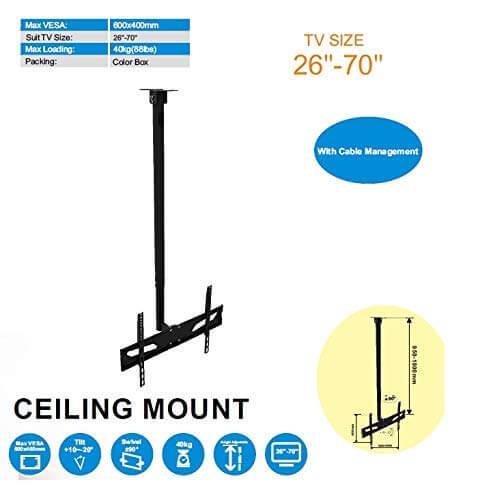 23 to 70 Inches 3 to 6 Feet LED TV Ceiling Wall Mount Tilt VESA 600x400 mm Max - GADGET WAGON TV Wall & Ceiling Mounts