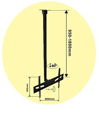 23 to 70 Inches 3 to 6 Feet LED TV Ceiling Wall Mount Tilt VESA 600x400 mm Max - GADGET WAGON TV Wall & Ceiling Mounts