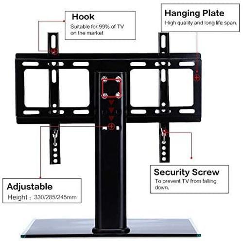 24 - 42" LED TV Table top Stand Base legs Bracket Desk Mount Universal - GADGET WAGON Desk Arm