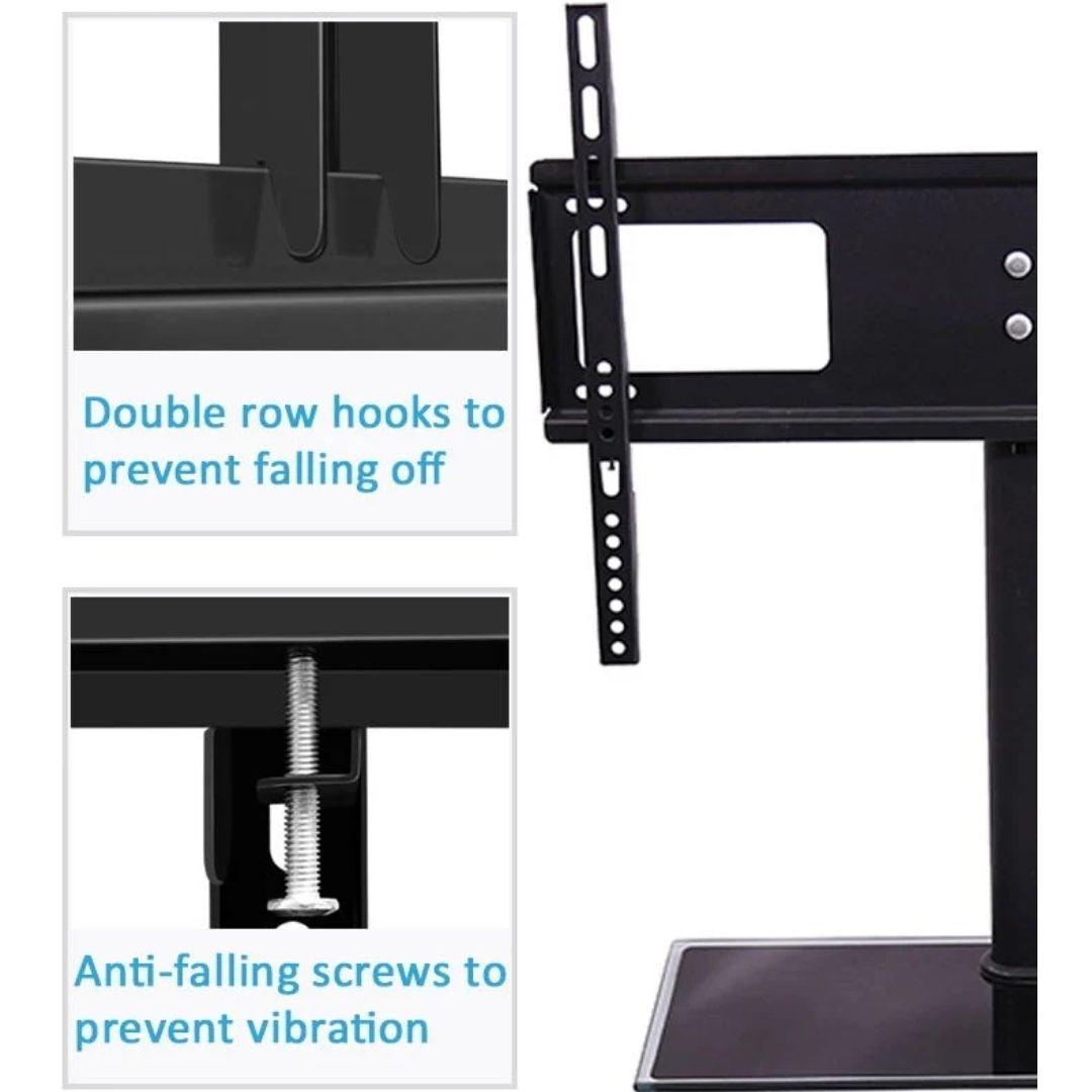 24 - 42" LED TV Table top Stand Base legs Bracket Desk Mount Universal - GADGET WAGON Desk Arm