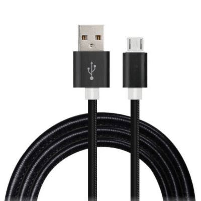 2.4A Micro USB Fast Charge and sync Data Transfer Cable 1 Meter Leather Finish - GADGET WAGON ELECTRONIC_CABLE