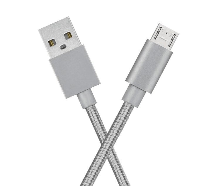 2.4A Micro USB Fast Charge and sync Data Transfer Cable 1 Meter Nylon Metal - GADGET WAGON ELECTRONIC_CABLE