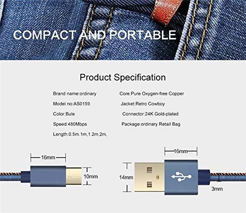 2.4A Type C Fast Charge and sync Data Transfer Cable 1 Meter Denim Coating Material - GADGET WAGON ELECTRONIC_CABLE