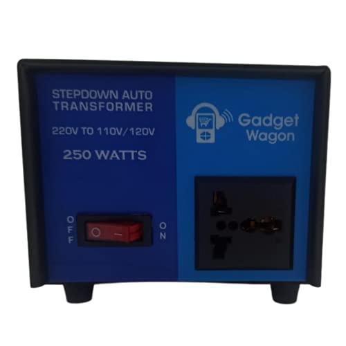 250 Watts Auto Wound Step Down Transformer 220 to 110 volts 0.25 Kva - GADGET WAGON Step Down Converters