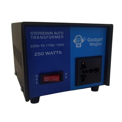 250 Watts Auto Wound Step Down Transformer 220 to 110 volts 0.25 Kva - GADGET WAGON Step Down Converters